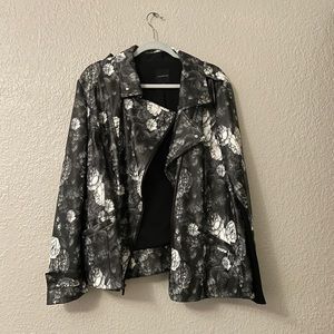 26/28 Lane Bryant Floral Leather Jacket